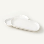 Mat Beyaz Noyan Kayık Tabak 2 Adet 26cm Bonvagon