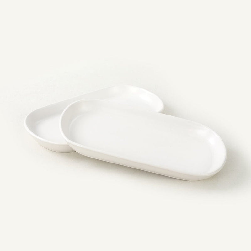 Mat Beyaz Noyan Kayık Tabak 2 Adet 26cm Bonvagon