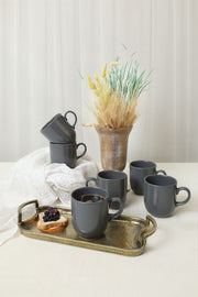 Mat Gri Ekinoks Kupa 10 Cm 6 Adet 959 Bonvagon