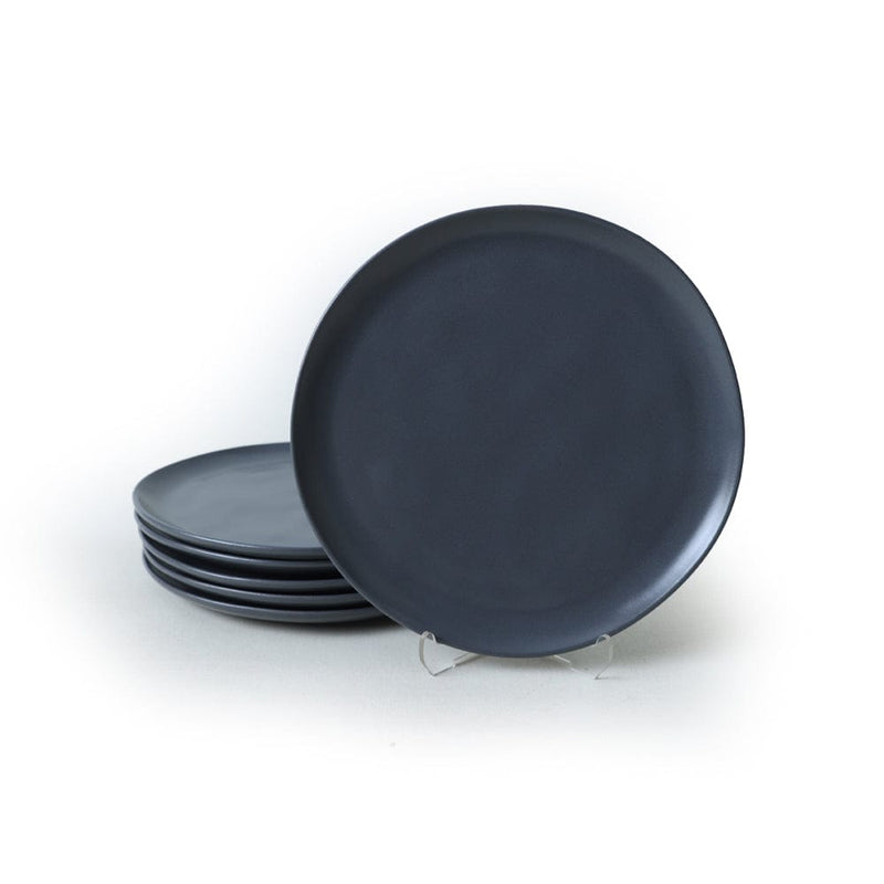 Mat Gri Sardes Pasta Tabağı 22cm 6 Adet