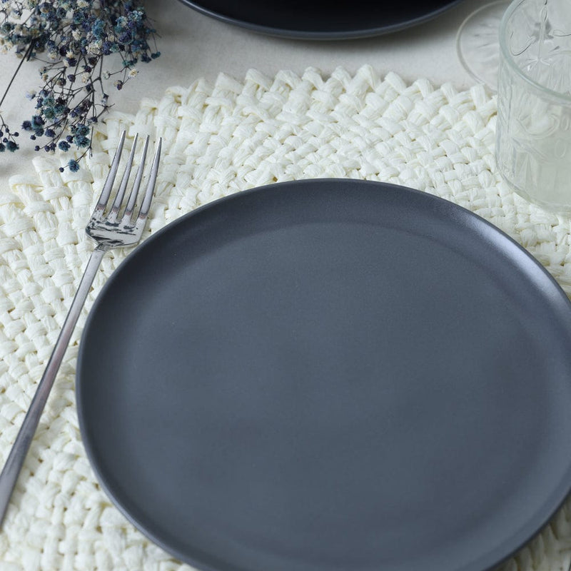 Mat Gri Sardes Pasta Tabağı 22cm 6 Adet