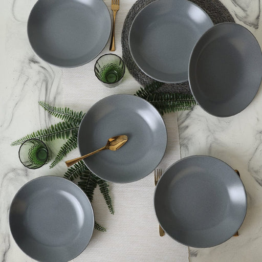 Mat Gri Şef Yemek Tabağı 26 cm 6 Adet Bonvagon