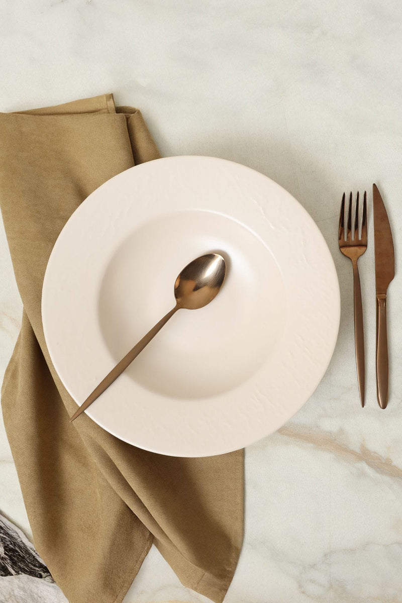 Mat Krem İyonya Makarna Tabağı 28 Cm 950 Bonvagon