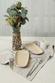 Mat Krem Tetra Kayık Tabak 21 Cm 2 Adet 039 Bonvagon