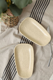 Mat Krem Tetra Kayık Tabak 21 Cm 2 Adet 039 Bonvagon