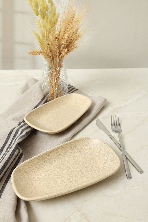 Mat Krem Tetra Kayık Tabak 21 Cm 2 Adet 039 Bonvagon