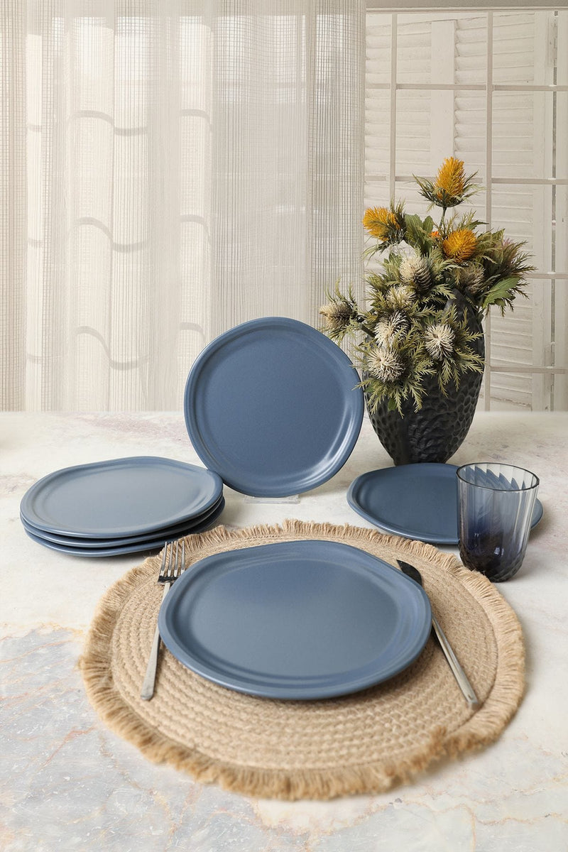 Mat Mavi Bloom Pasta Tabağı 24 Cm 6 Adet 399 Bonvagon