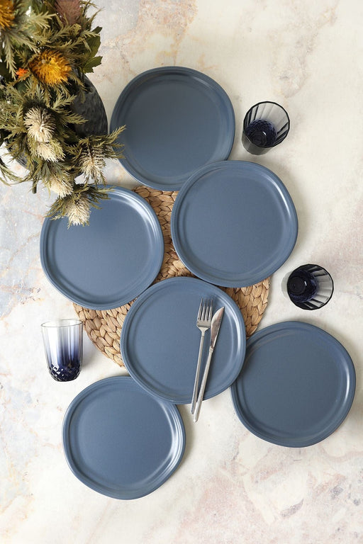 Mat Mavi Bloom Pasta Tabağı 24 Cm 6 Adet 399 Bonvagon