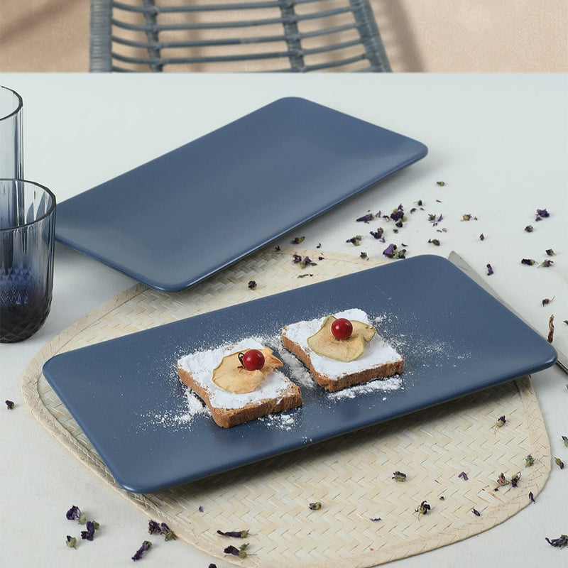 Mat Mavi Siera Kayık Tabak 33cm 2 Adet Bonvagon