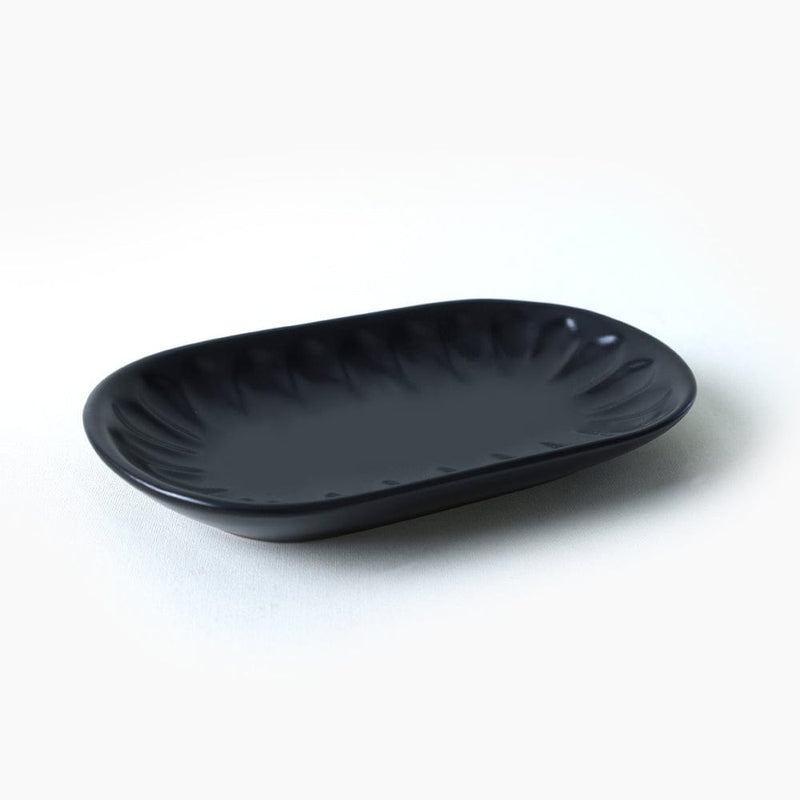 Mat Siyah Badem Kayık Tabak 22 cm 2 Adet Bonvagon