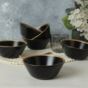 Mat Siyah Gold File Hitit Çorba Kasesi 14cm 6 Adet Bonvagon