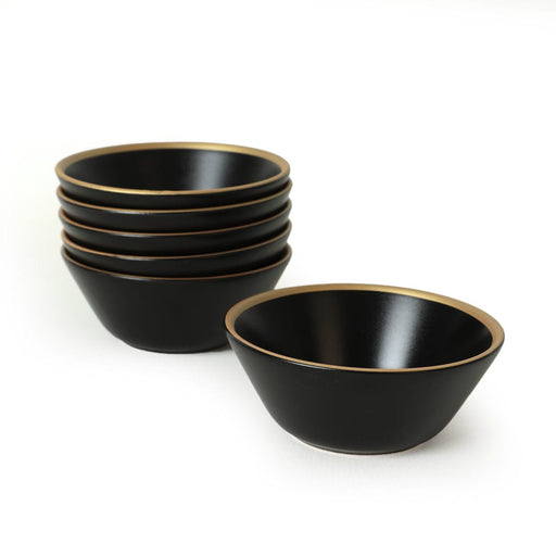 Mat Siyah Gold File Hitit Çorba Kasesi 14cm 6 Adet 956 Bonvagon