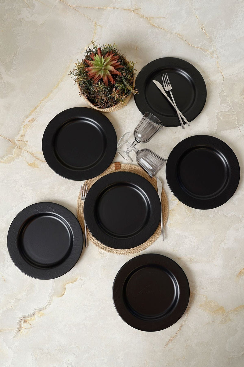 Mat Siyah İyonya Servis Tabağı 26 Cm 6 Adet 956 Bonvagon