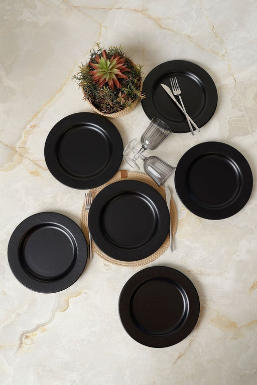 Mat Siyah İyonya Servis Tabağı 26 Cm 6 Adet 956 Bonvagon
