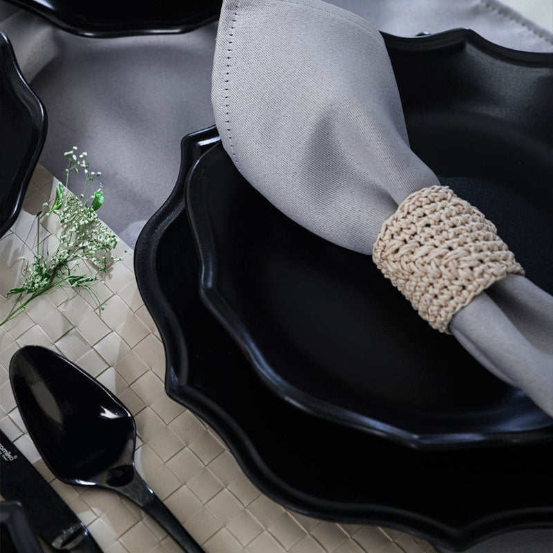 Mat Siyah Romeo Yemek Takımı 24 Parça 6 Kişilik Bonvagon