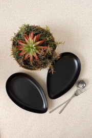 Mat Siyah Serenity Kayık Tabak 24 Cm 2 Adet 956 Bonvagon