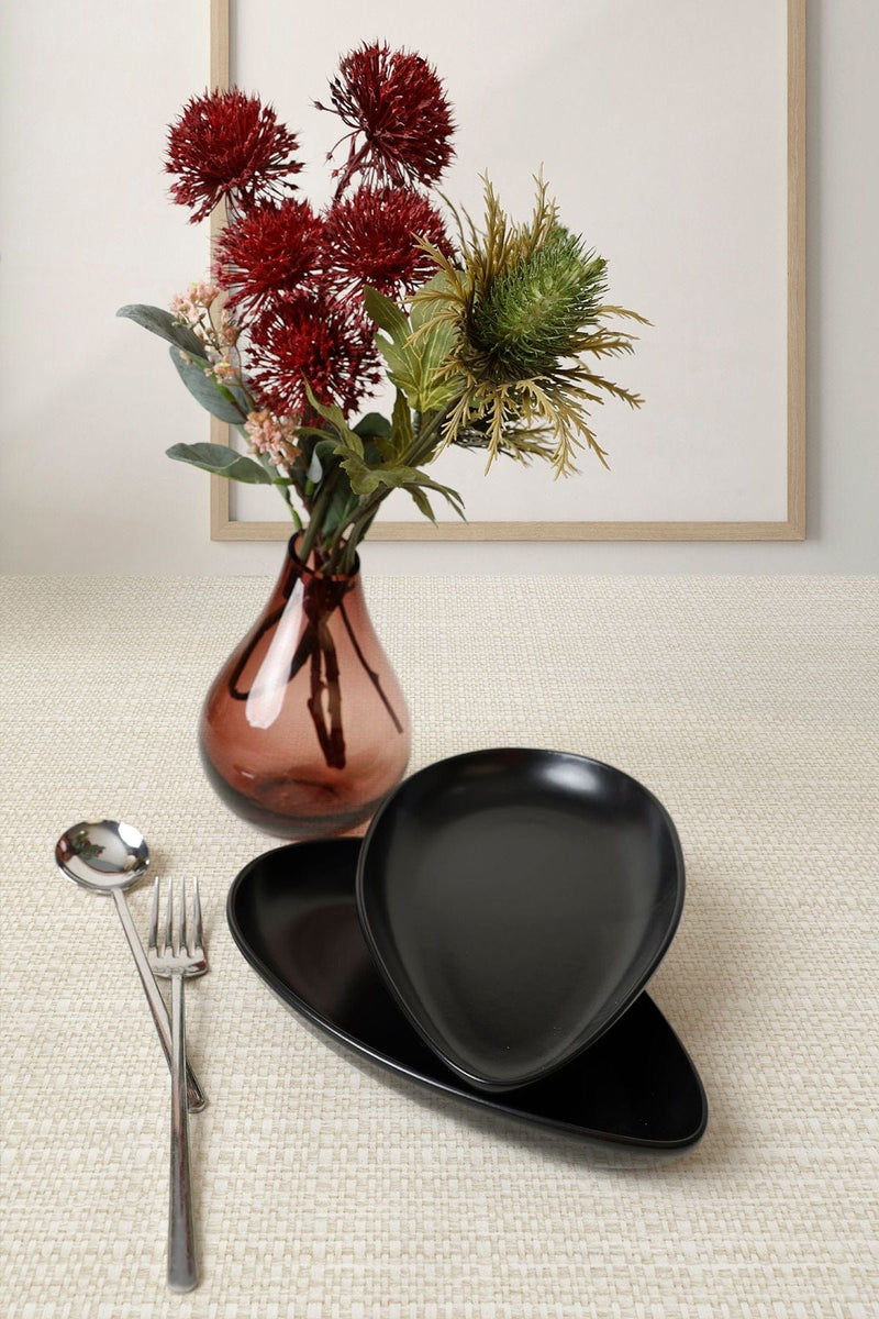 Mat Siyah Serenity Kayık Tabak 24 Cm 2 Adet 956 Bonvagon