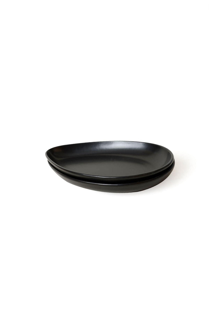 Mat Siyah Serenity Kayık Tabak 24cm 2 Adet