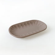 Mat Toprak Taupe Badem Kayık Tabak 22cm 2 Adet