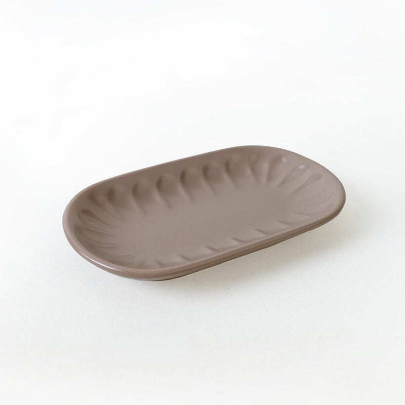 Mat Toprak Taupe Badem Kayık Tabak 22cm 2 Adet