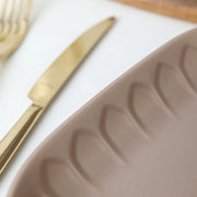 Mat Toprak Taupe Badem Kayık Tabak 22cm 2 Adet