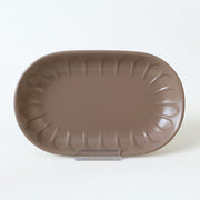 Mat Toprak Taupe Badem Kayık Tabak 25cm 2 Adet