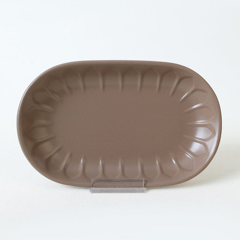 Mat Toprak Taupe Badem Kayık Tabak 25cm 2 Adet