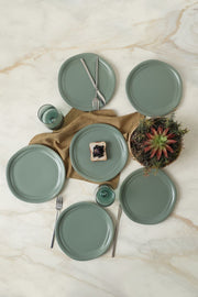 Mat Yeşil Bloom Pasta Tabağı 24 Cm 6 Adet 322 Bonvagon