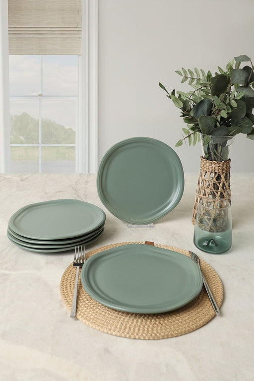 Mat Yeşil Bloom Pasta Tabağı 24 Cm 6 Adet 322 Bonvagon