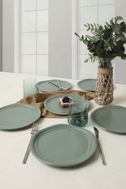 Mat Yeşil Bloom Pasta Tabağı 24 Cm 6 Adet 322 Bonvagon