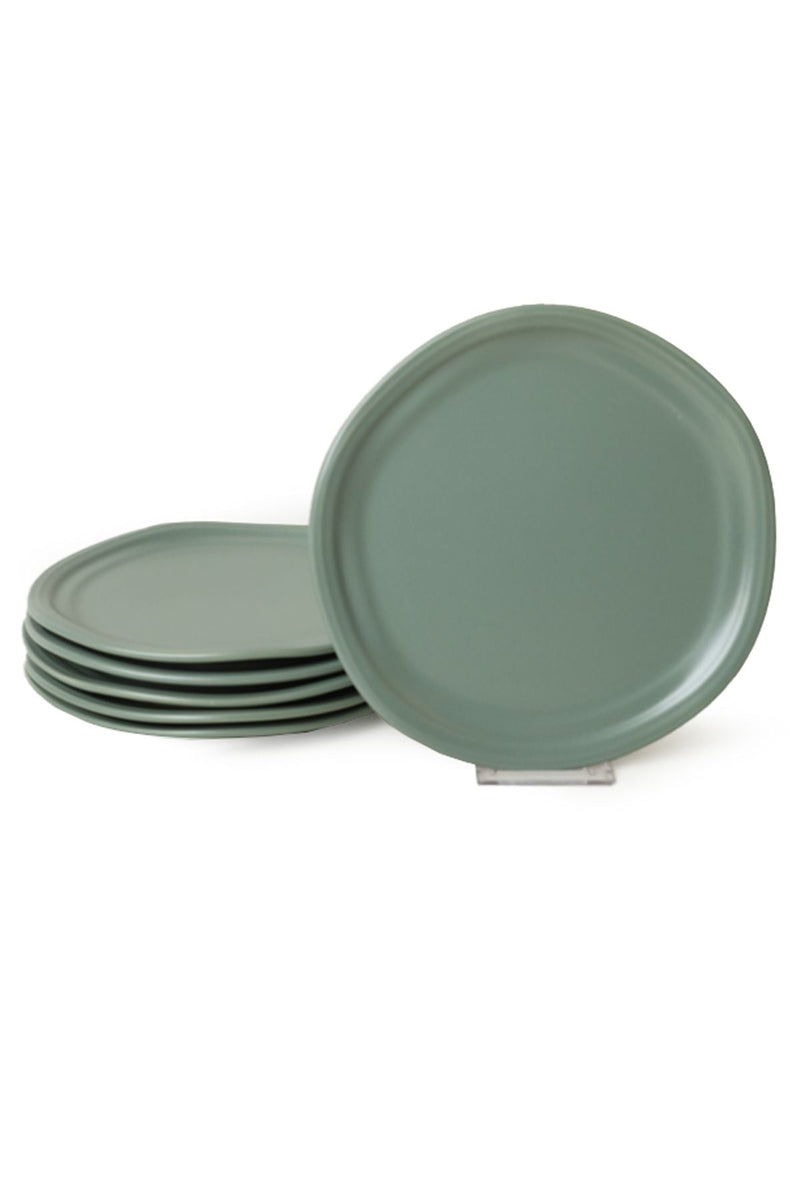 Mat Yeşil Bloom Pasta Tabağı 24 Cm 6 Adet 322 Bonvagon