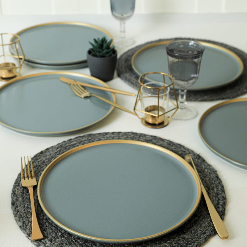 Mat Yeşil Gold File Nordic Servis Tabağı 28cm 6 Adet 324 Bonvagon