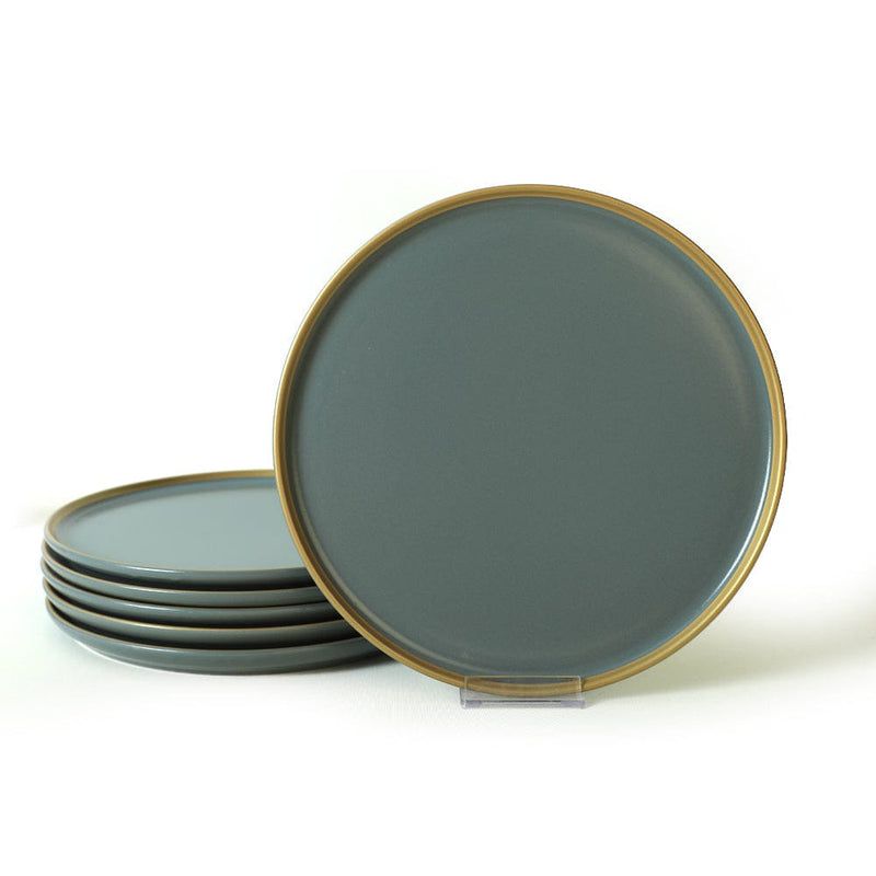 Mat Yeşil Gold File Nordic Servis Tabağı 28cm 6 Adet 324 Bonvagon