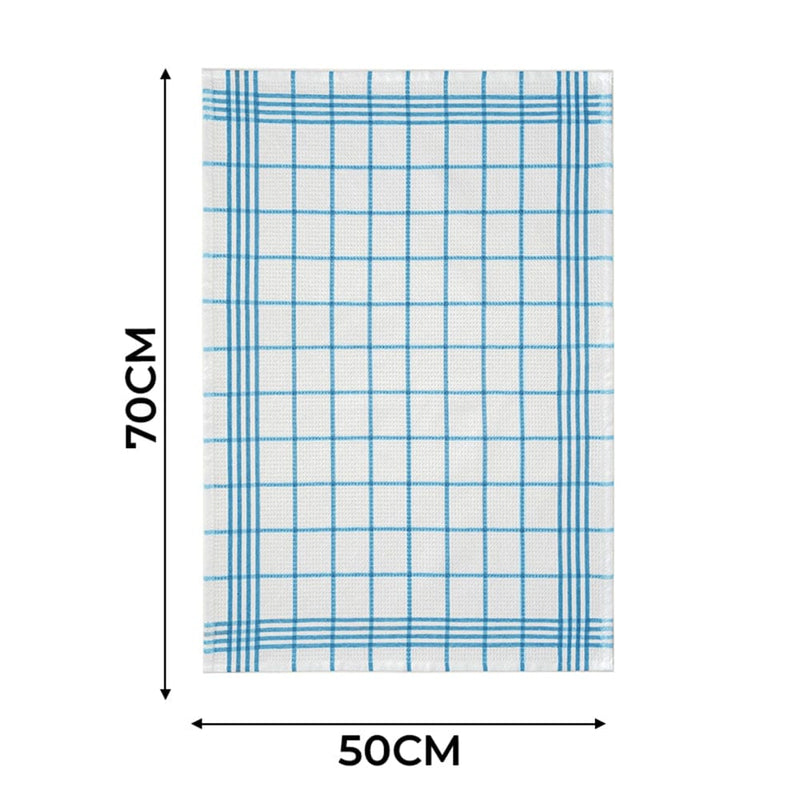 Mavi 3lü Kareli Set Kurulama Bezi Pamuklu Mutfak Havlusu Çok Amaçlı Örtü 50x70cm Bonvagon