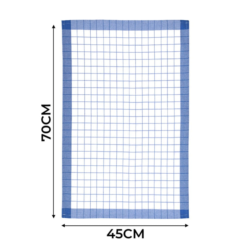 Mavi 4lü Kareli Set Kurulama Bezi Pamuklu Mutfak Havlusu Çok Amaçlı Örtü 45x70cm Bonvagon