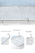 Mavi Beyaz Ogea Özel Tasarımlı 2li Banyo Halısı Takımı Kaymaz Taban Yıkanabilir Bonvagon