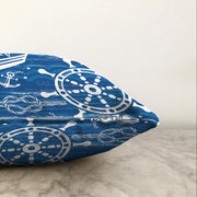 Mavi Beyaz Zeminli Deniz Yıldızı Desenli Dijital Baskılı Modern Raşel Kadife Yastık Kılıfı Bonvagon