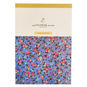 Mavi Çiçekli Bloknot 18x26cm 56 Renkli Sayfalı Bonvagon