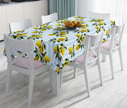 Mavi Çizgili Limon Desenli Dijital Baskılı Dekoratif Leke Tutmaz Masa Örtüsü Bonvagon