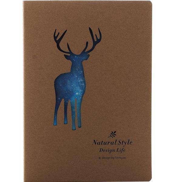 Mavi Cut-out Facing Deer Geyikli B5 Defter Bonvagon