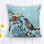 Mavi Kuş Desenli Dijital Baskılı Dekoratif Yastık Kırlent Kılıfı 43x43cm Bonvagon