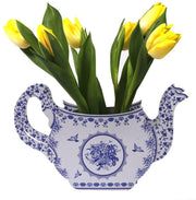 Mavi Porselen Desenli Karton Vazo Bonvagon