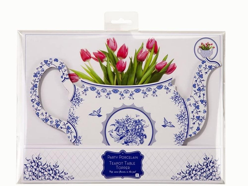 Mavi Porselen Desenli Karton Vazo Bonvagon