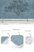 Mavi Zeminli Online Çiçek Desenli 2li Banyo Halısı Takımı Kaymaz Taban Yıkanabilir Bonvagon