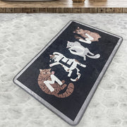 Meow Dijital Banyo Halısı, Kaymaz Taban, Yıkanabilir Bonvagon