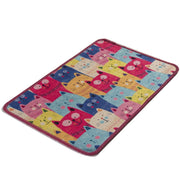 Meow Renkli Dijital Baskılı 40x60cm Banyo Halısı, Kaymaz Taban, Yıkanabilir Bonvagon