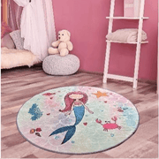 Mermaid Yıkanabilir Antibakteriyel Çocuk Halısı, Kaymaz Taban, Yıkanabilir Bonvagon