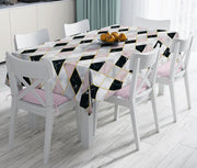 Mermer Zeminli Baklava Desenli Özel Tasarım Leke Tutmaz Masa Örtüsü Bonvagon