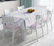 Mermer Zeminli Geometrik Tasarımlı Leke Tutmaz Masa Örtüsü Bonvagon