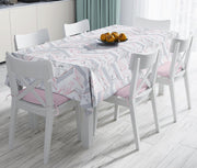 Mermer Zeminli Geometrik Tasarımlı Leke Tutmaz Masa Örtüsü Bonvagon